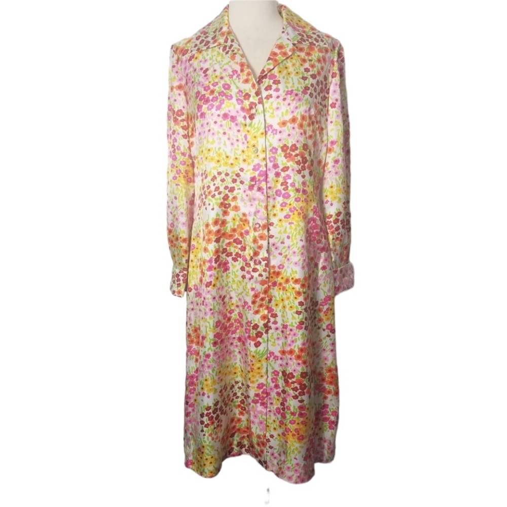 1970s McMullen‎ Floral Polyester Dress